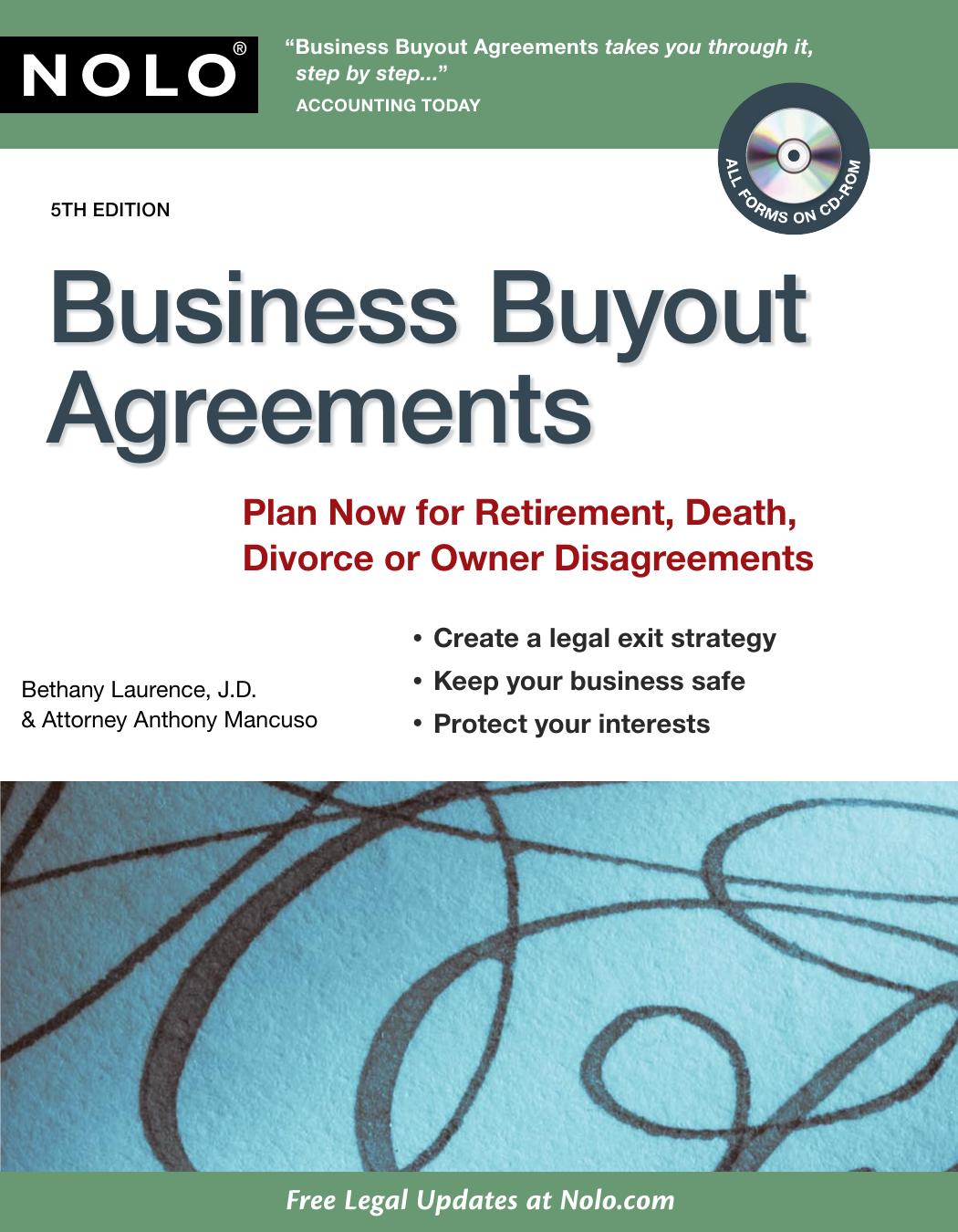 Business Buyout Agreements by Attorney Anthony Mancuso & Bethany K. Laurence J.D