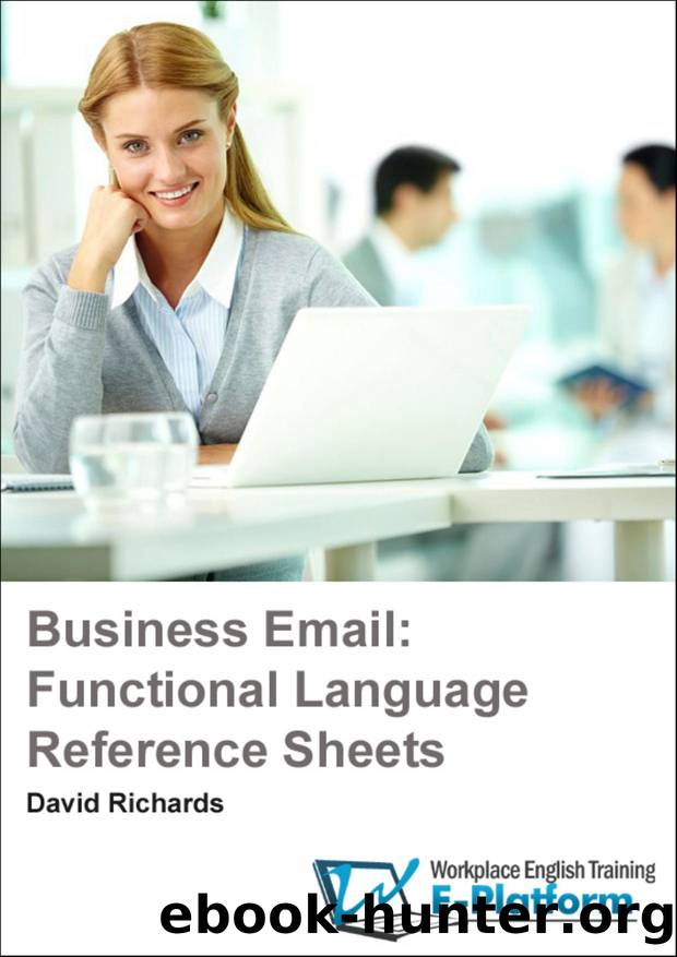 Business Email: Functional Language Reference Sheets by Chris