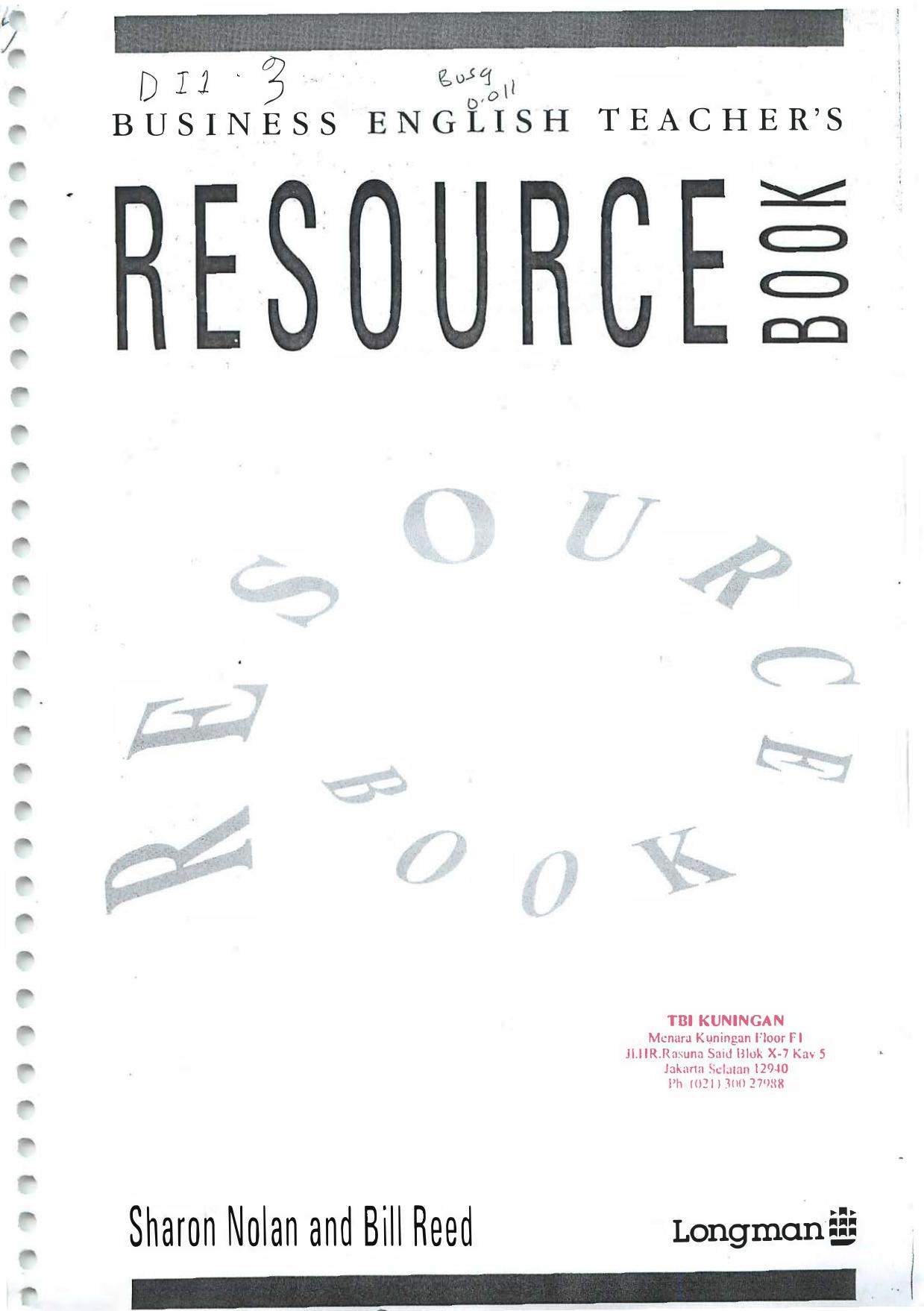 Business English Teacher's Resource Book by Nolan S