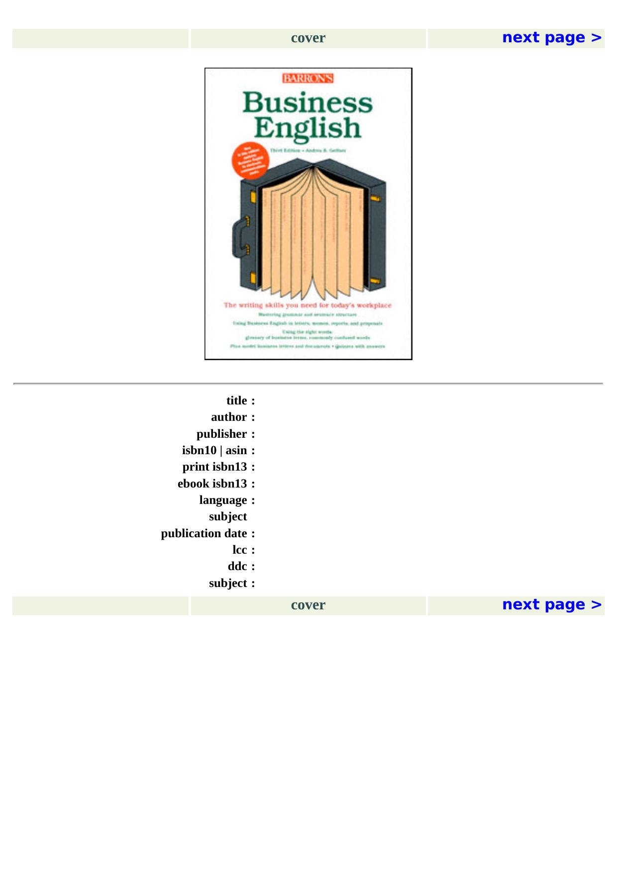 Business English: A Complete Guide to Developing an Effective Business Writing Style by Andrea B. Geffner