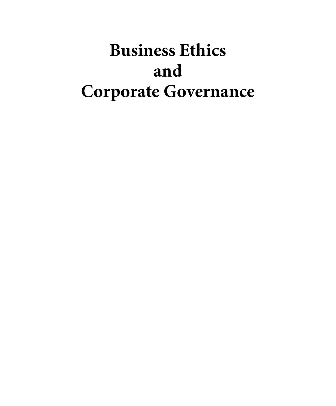 Business Ethics and Corporate Governance by B.N. Ghosh