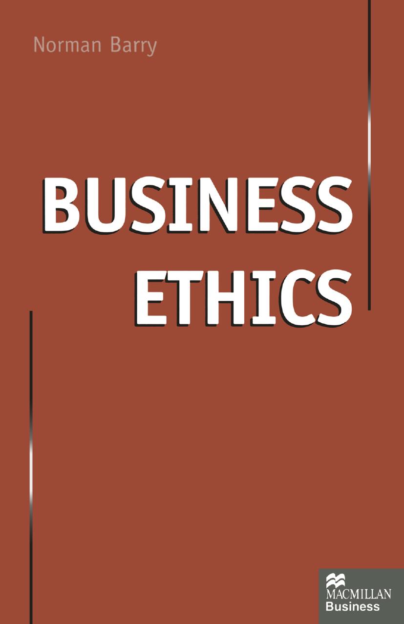 Business Ethics by Norman Barry (auth.)