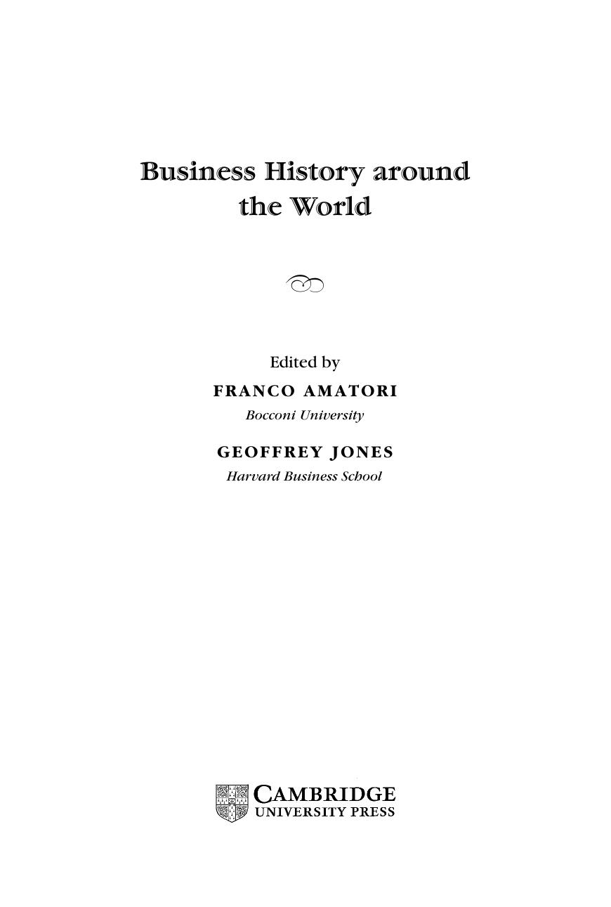 Business History around the World by Franco Amatori Geoffrey Jones