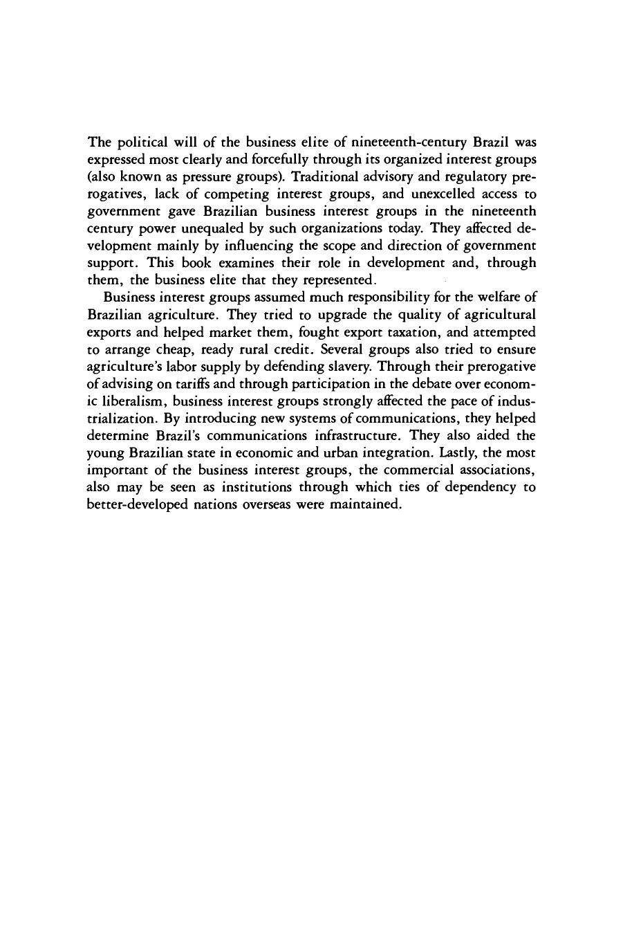 Business Interest Groups in Nineteenth-Century Brazil by Eugene Ridings