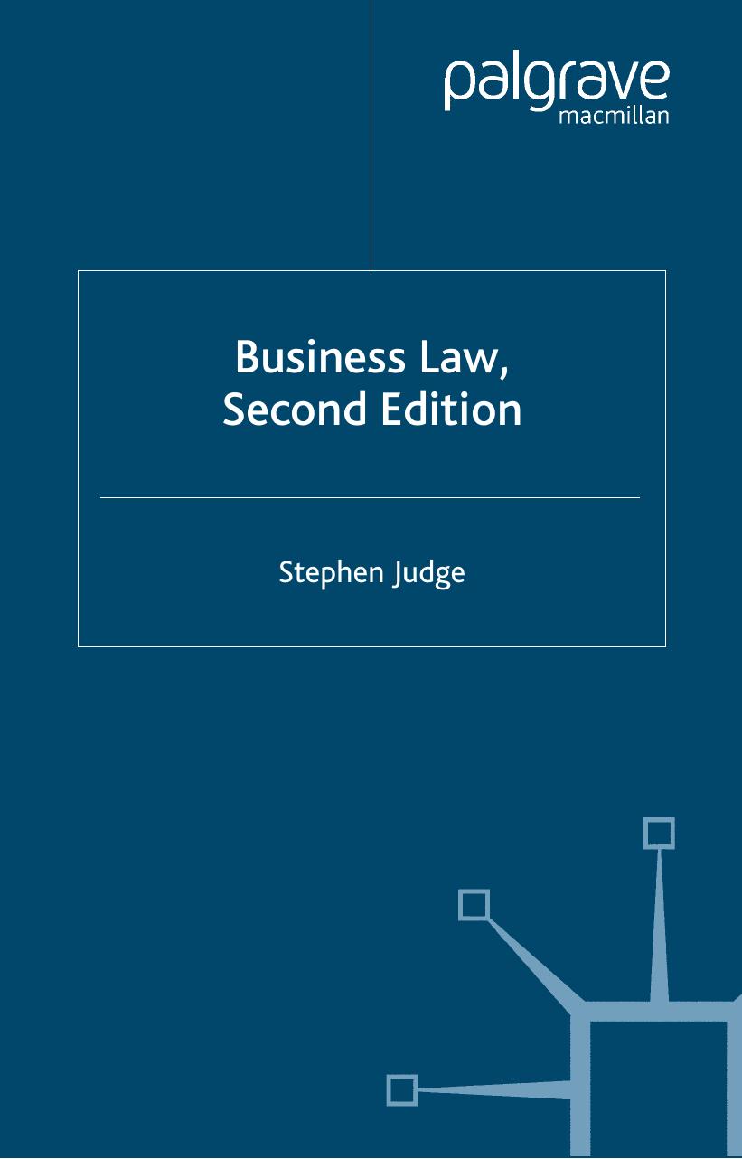 Business Law (Palgrave Law Masters) by Steven Judge