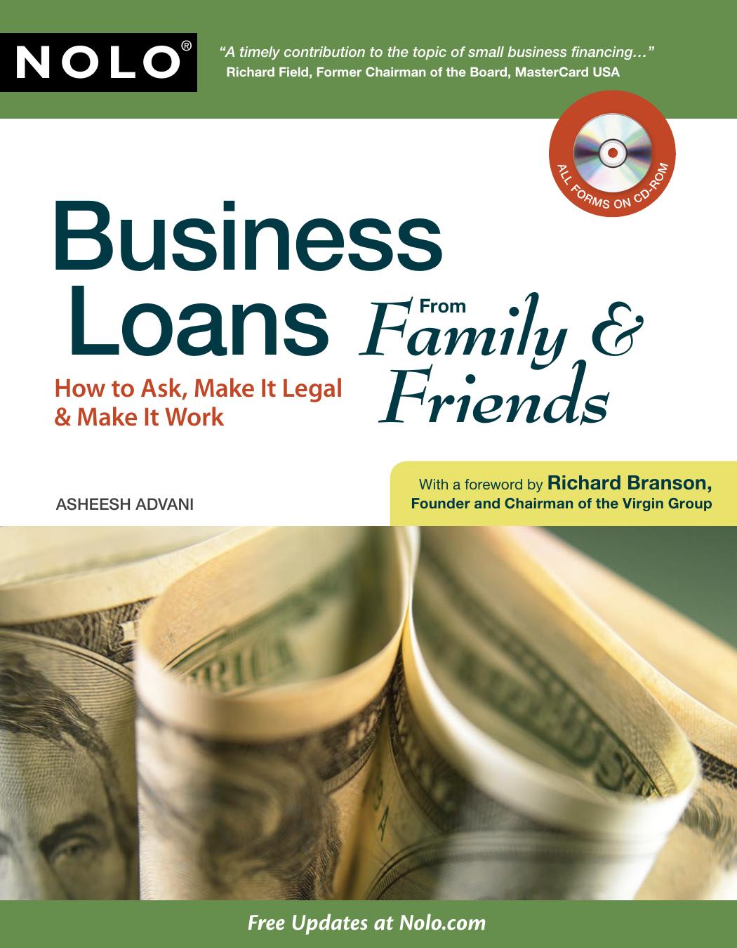 Business Loans from Family & Friends by Asheesh Advani (Nolo)