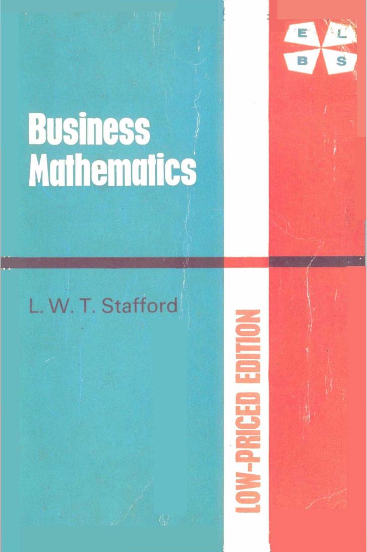 Business Mathematics by L. W. T. Stafford