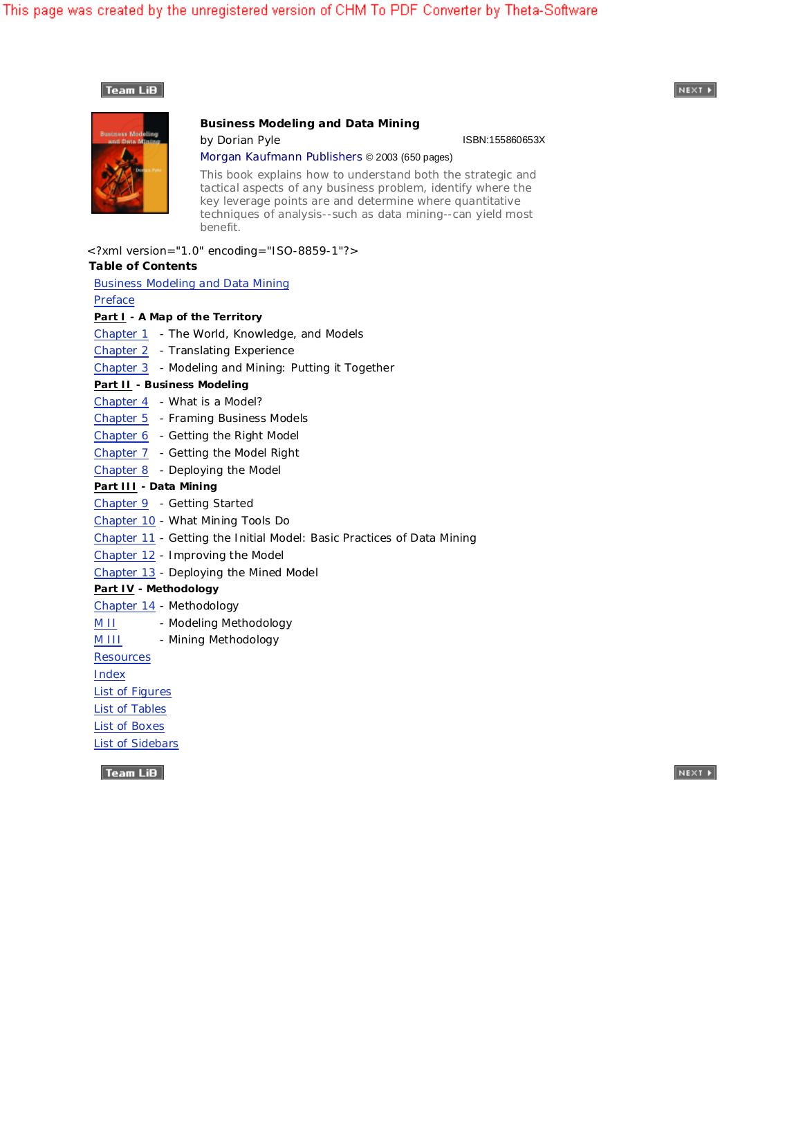 Business Modeling and Data Mining by Dorian Pyle