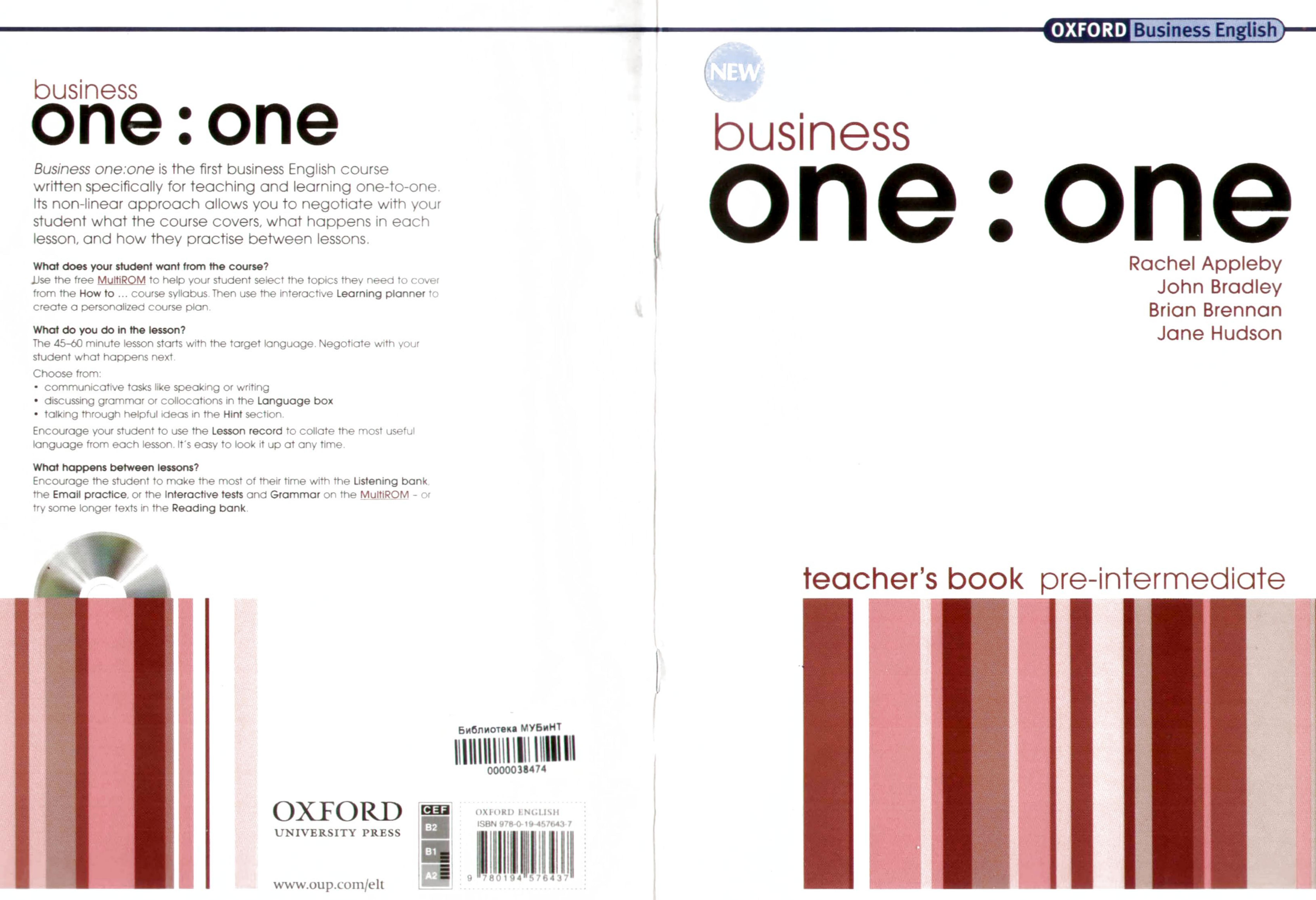 Business One To One Pre-Intermediate (Teacher's Book) by Appleby Rachel Bradley John Brennan Brian Hudson Jane