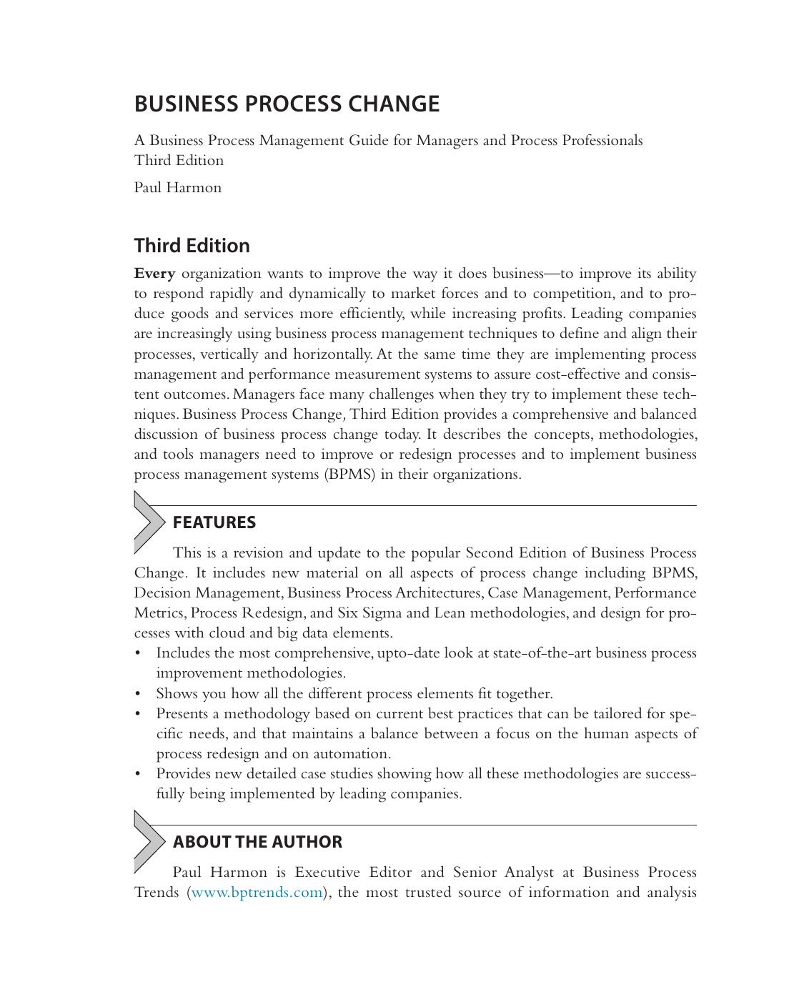 Business Process Change. A Business Process Management Guide for Managers and Process Professionals by Paul Harmon (Auth.)