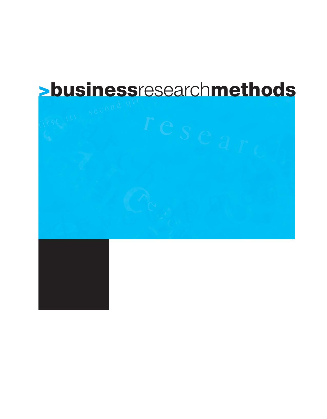 Business Research Methods by Donald R. Cooper; Pamela S. Schindler