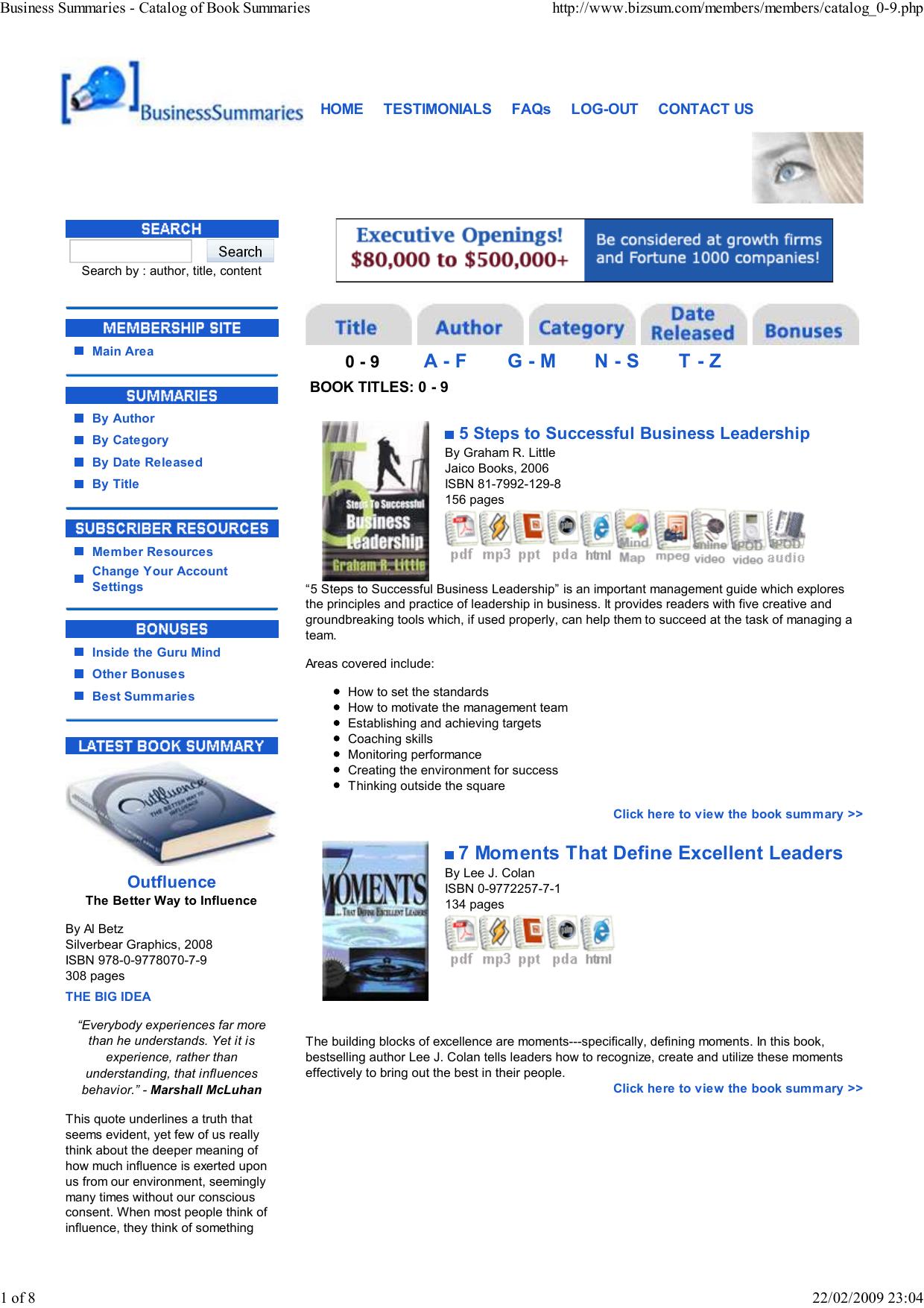 Business Summaries - 0-9 by Ryan