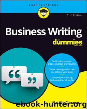 Business Writing for Dummies by Canavor Natalie;