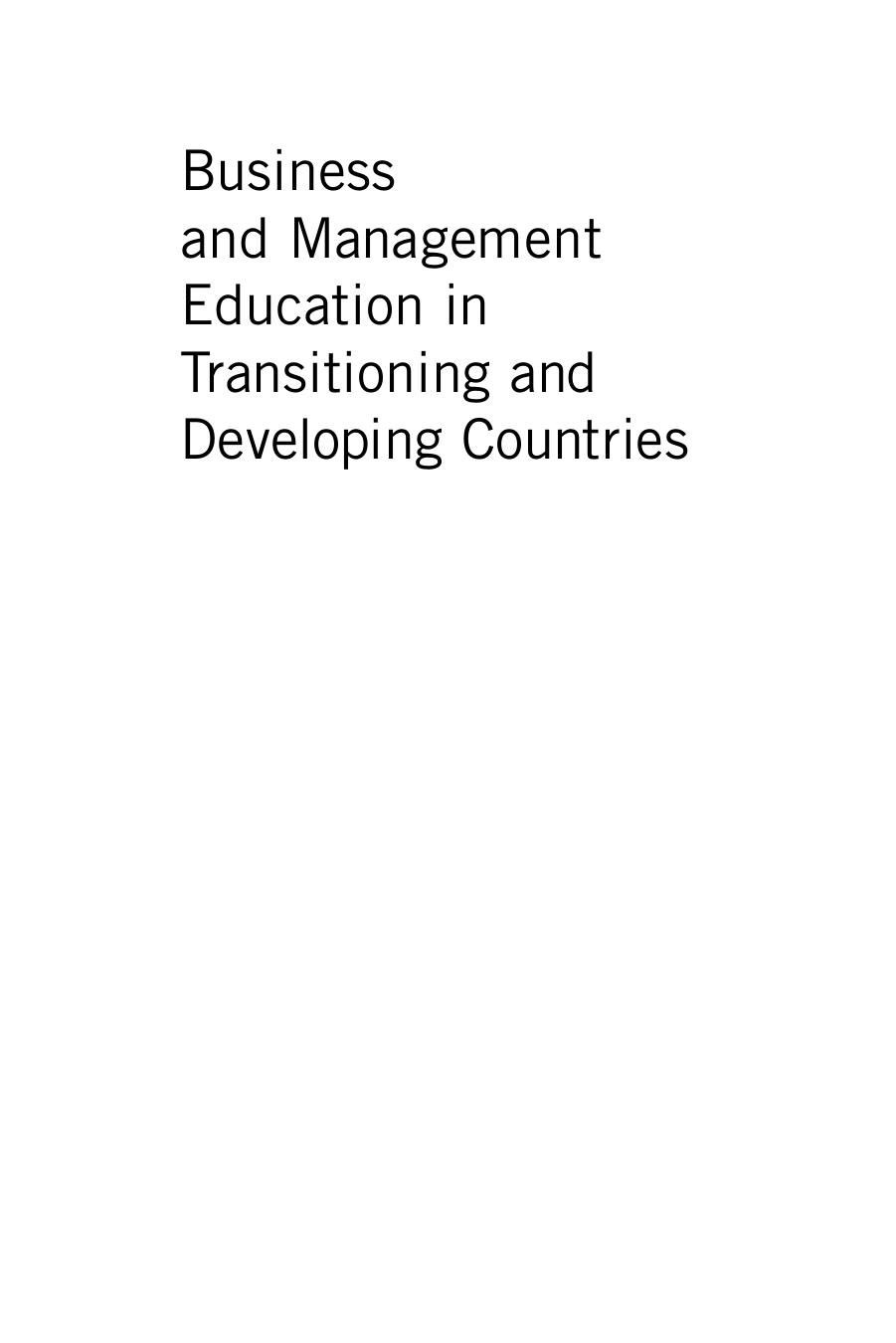 Business and Management Education In Transitioning And Devloping Countries: A Handbook by Ben L. Kedia