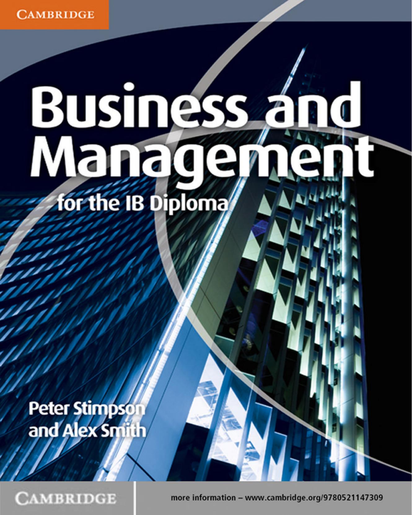 Business and Management for the IB Diploma by Stimpson Peter. Smith Alex