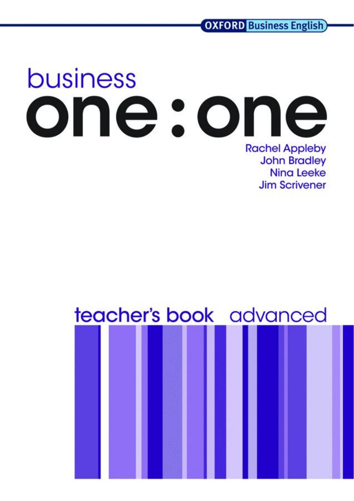 Business one:one Intermediate Teacher's Book by Rachel Appleby John Bradley Brian Brennan Jane Hudson