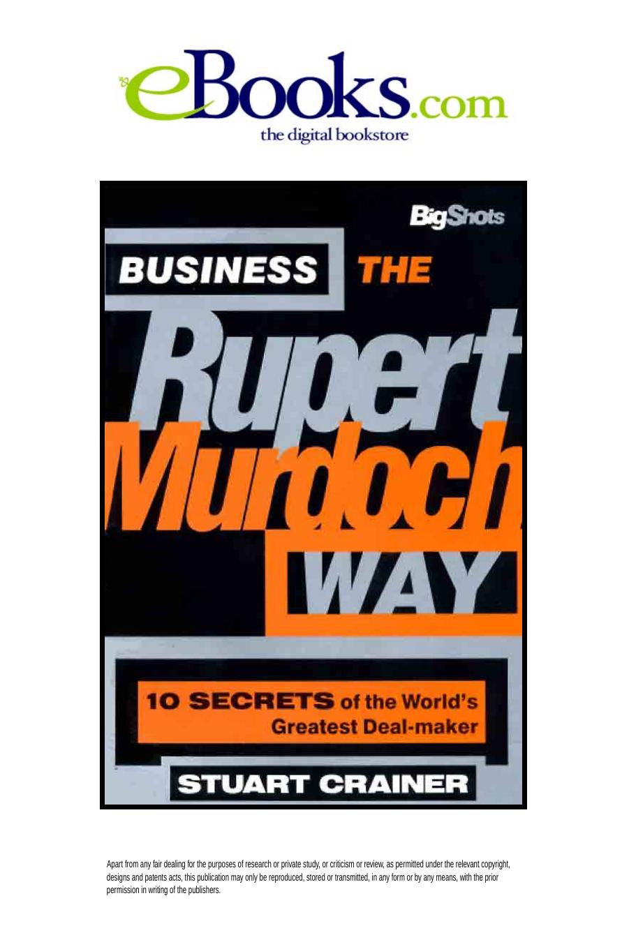 Business the Rupert Murdoch Way (Bigshots) by Stuart Crainer
