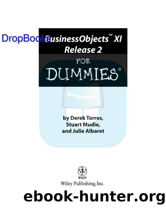 BusinessObjects XI Release 2 for Dummies ISBN by 0470181125 DropBooks APP