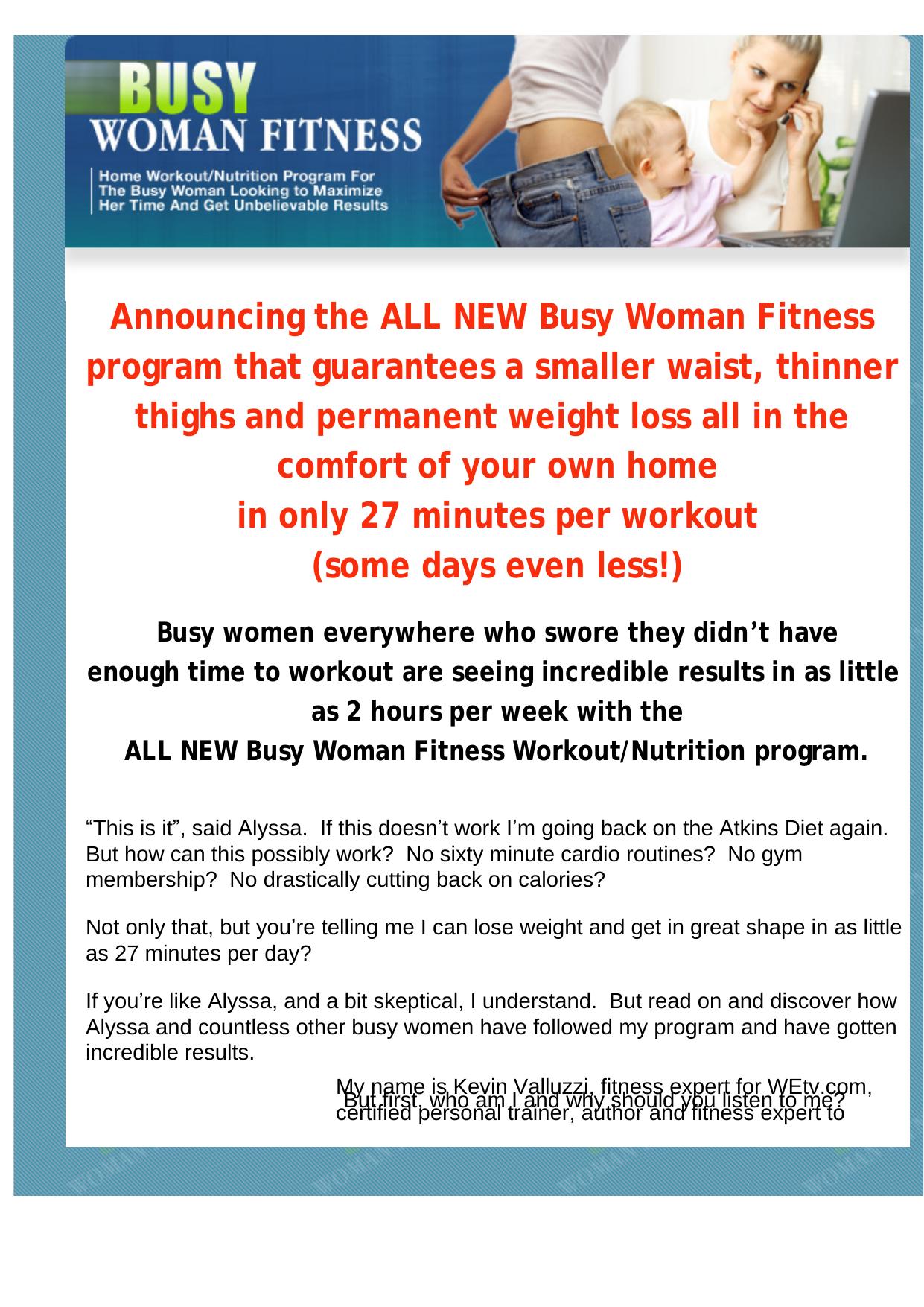 Busy Woman Fitness E-book Workout Program. by Best of Kuszter's Collection