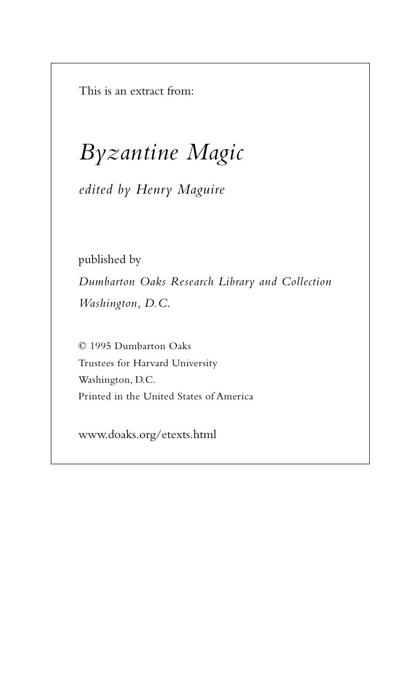 Byzantine Magic by Henry Maguire editor