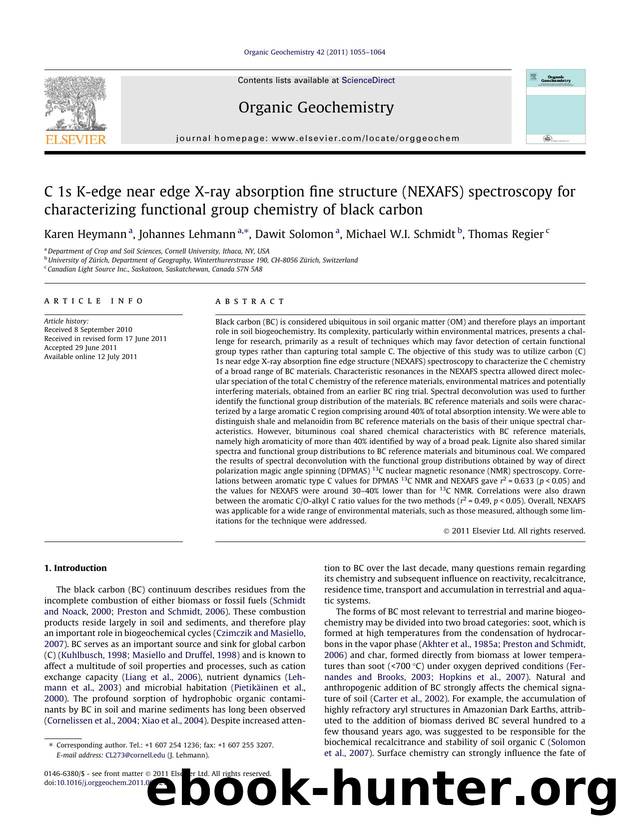 C 1s K-edge near edge X-ray absorption fine structure (NEXAFS) spectroscopy for characterizing functional group chemistry of black carbon by Karen Heymann