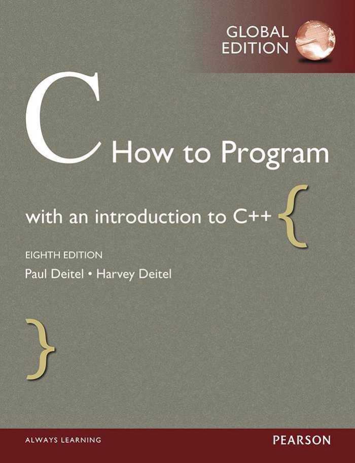 C How to Program_With an Introduction to C++ by Deitel Paul Deitel Harvey