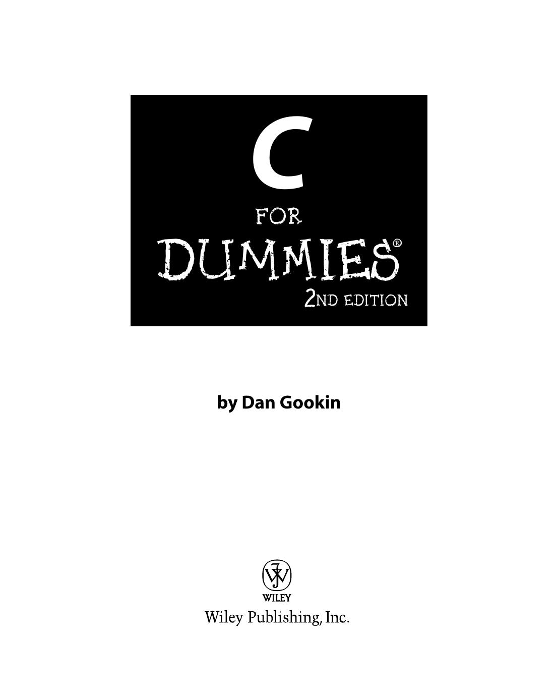 C for Dummies by Dan Gookin