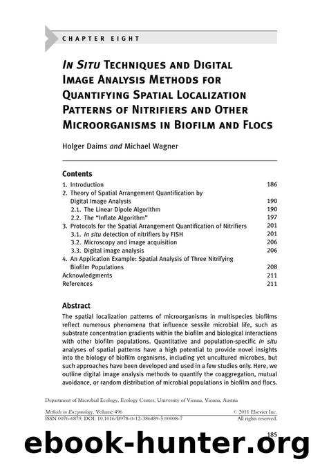 C h a p t e r  e i g h t - In Situ Techniques and Digital Image Analysis Methods for Quantifying Spatial Localization Patterns of Nitrifiers and Other Microorganisms in Biofilm and Flocs by Holger Daims & Michael Wagner