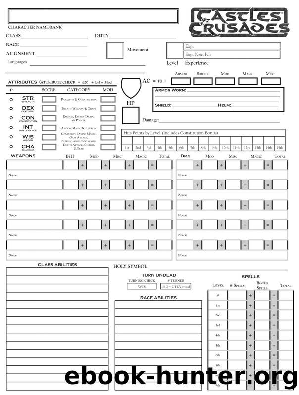 C&C Universal Character Sheet by Unknown