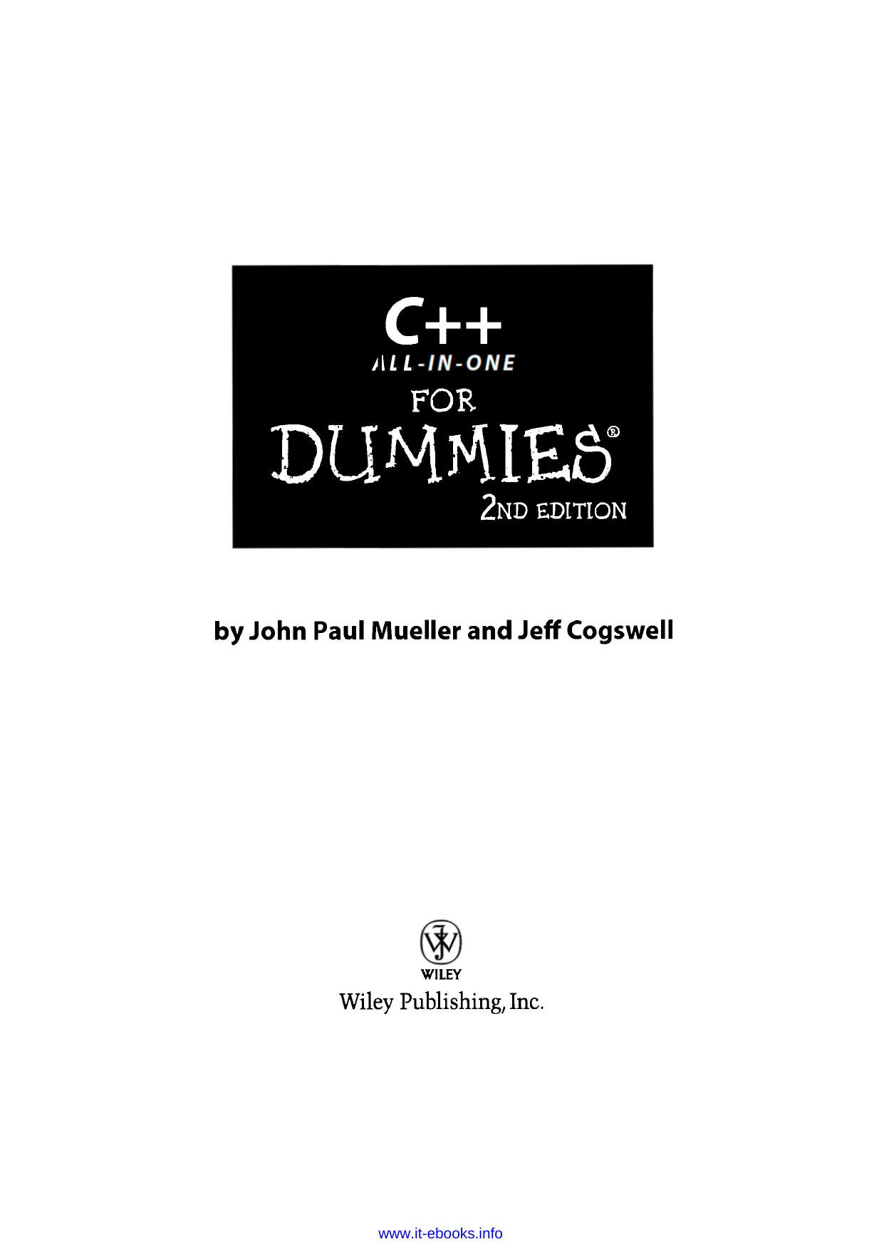 C++ All-In-One Desk Reference For Dummies, 2nd Edition by Unknown