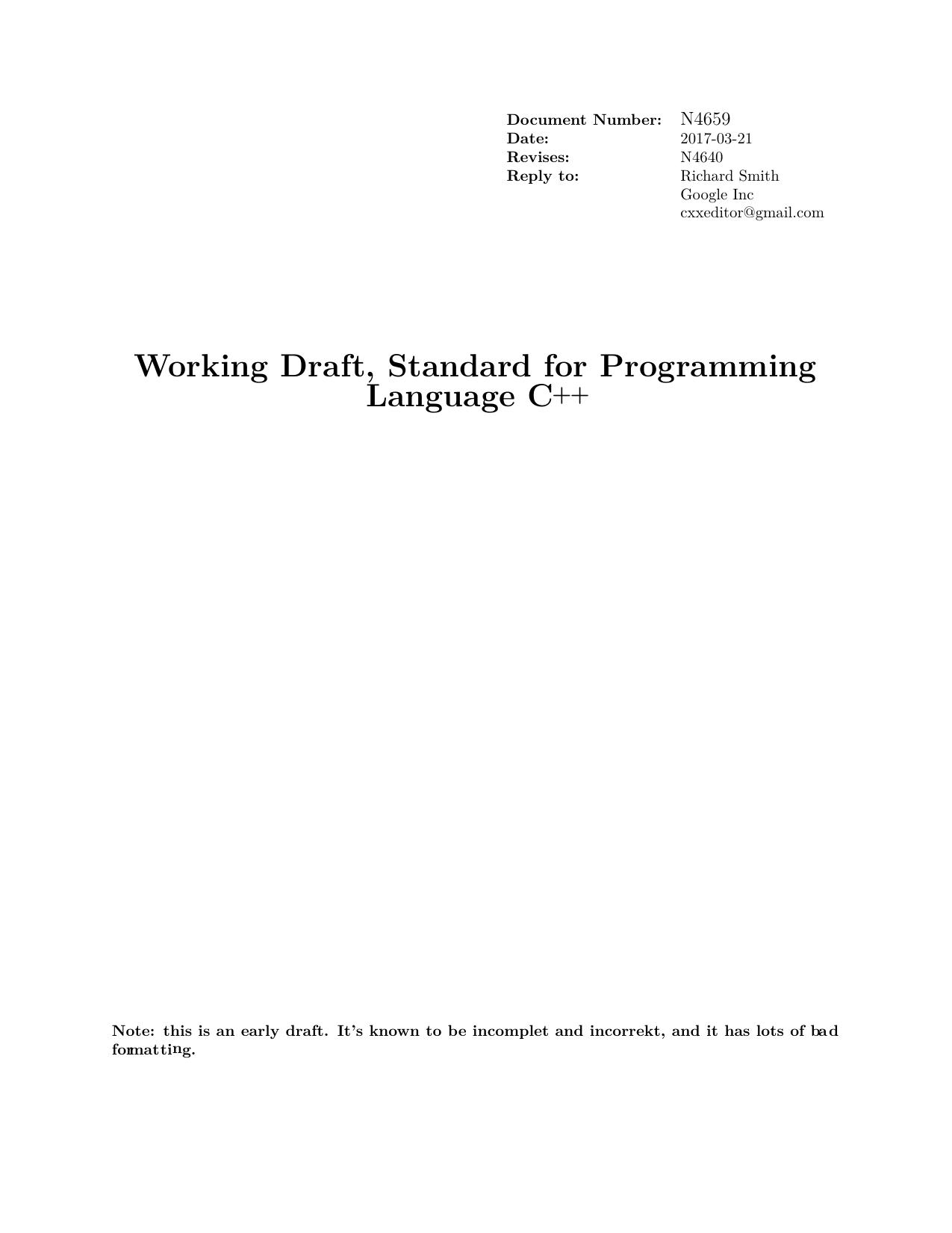 C++ International Standard by n4659