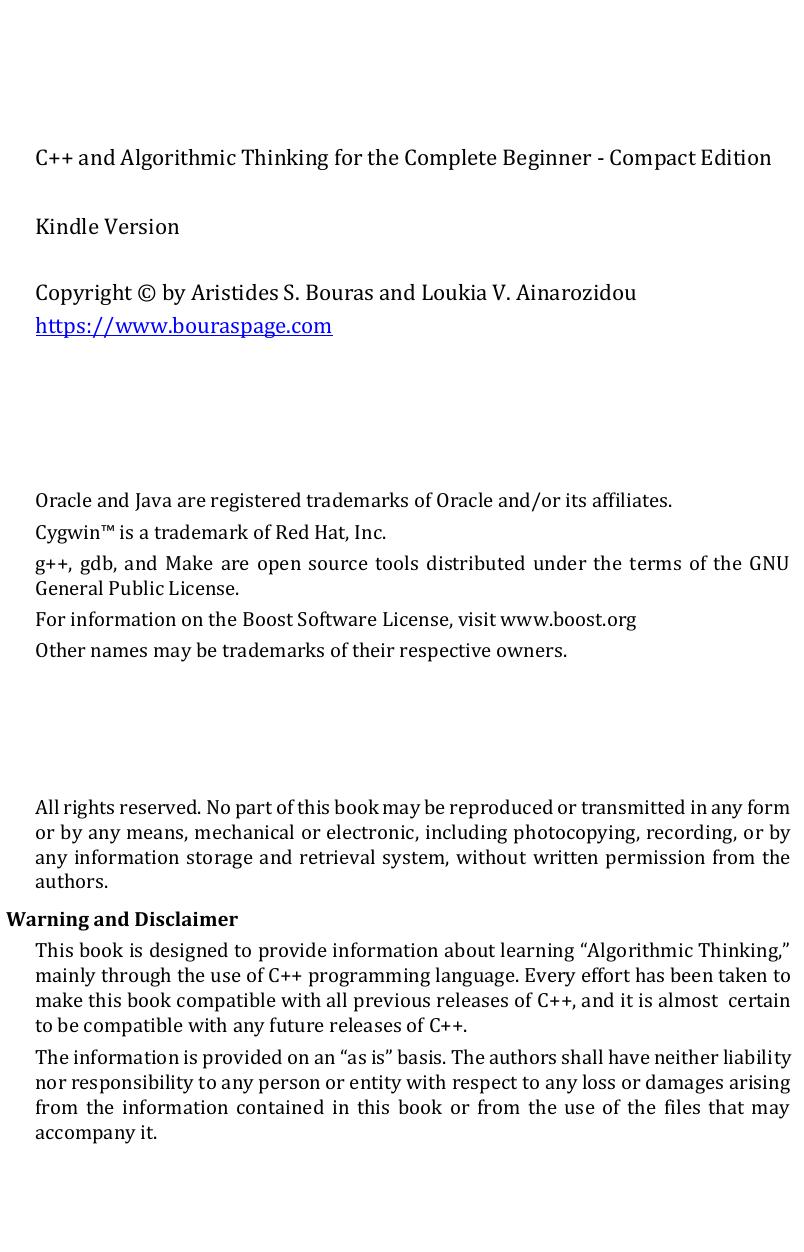 C++ and Algorithmic Thinking for the Complete Beginner - Compact Edition by root