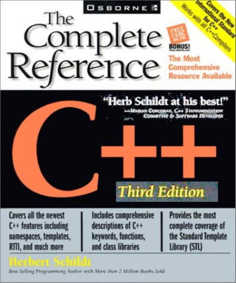 C++: The Complete Reference by Herbert Schildt