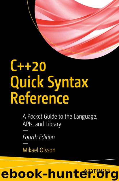 C++20 Quick Syntax Reference by Mikael Olsson