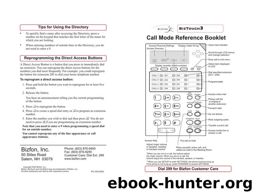 C:\BIZFONiztouch3\BT3 Reference Card\call mode reference booklet final.cdr by Unknown