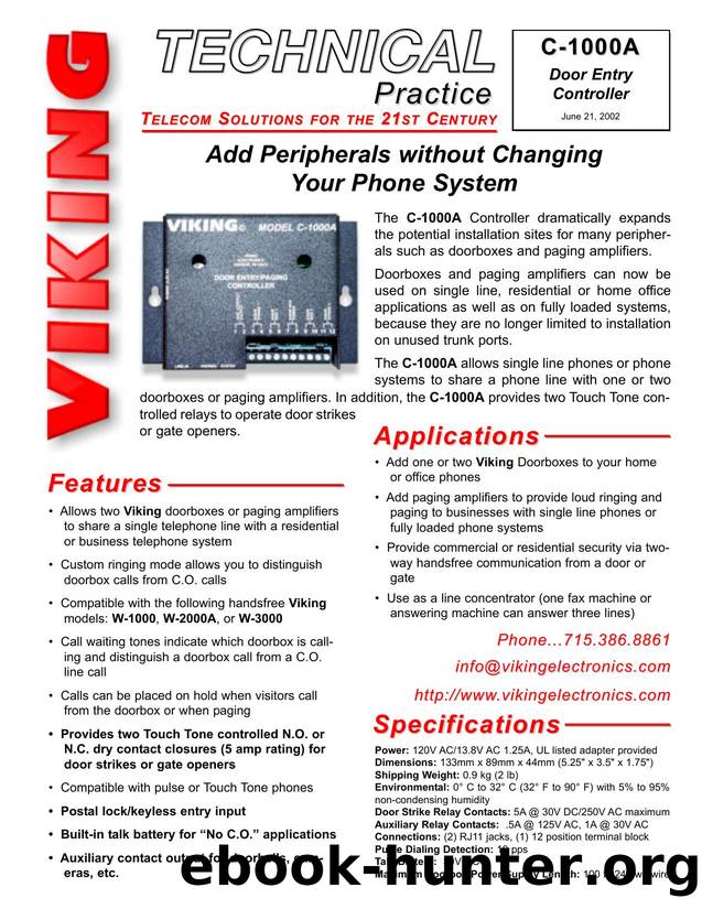 C-1000A Technical Practice by Viking Electronics Inc