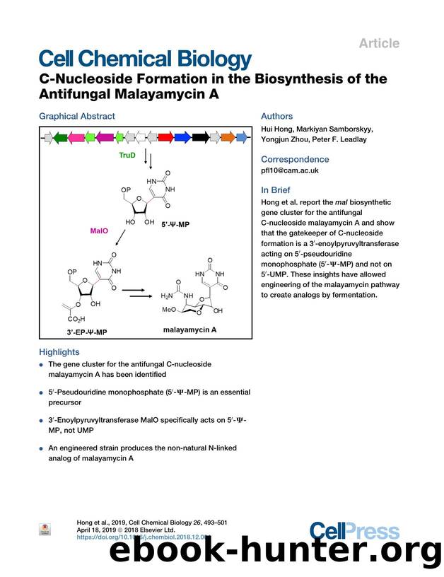 C-Nucleoside Formation in the Biosynthesis of the Antifungal Malayamycin A by Hui Hong & Markiyan Samborskyy & Yongjun Zhou & Peter F. Leadlay