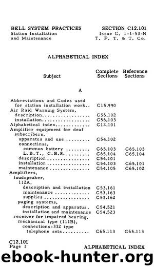 C-Series Alphabetical Index by Steve Cichorsky