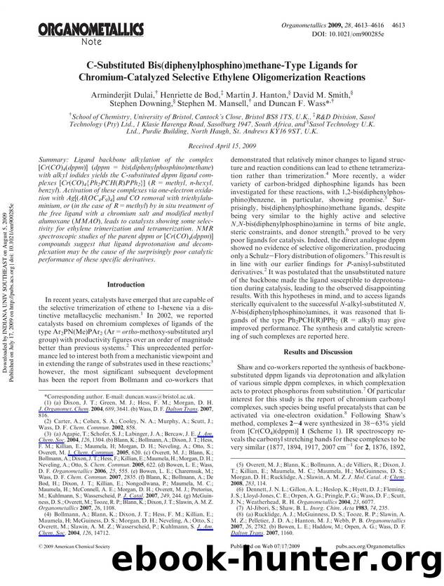 C-Substituted Bis(diphenylphosphino)methane-Type Ligands for Chromium-Catalyzed Selective Ethylene Oligomerization Reactions by unknow