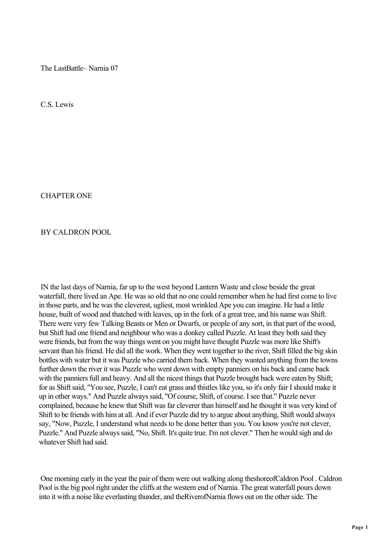 C. S. Lewis - Narnia 07 by The Last Battle