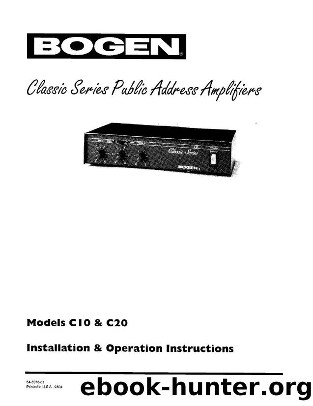 C10 C20 Manual - Public Address Amplifiers by Brit Byrnes - Scanned