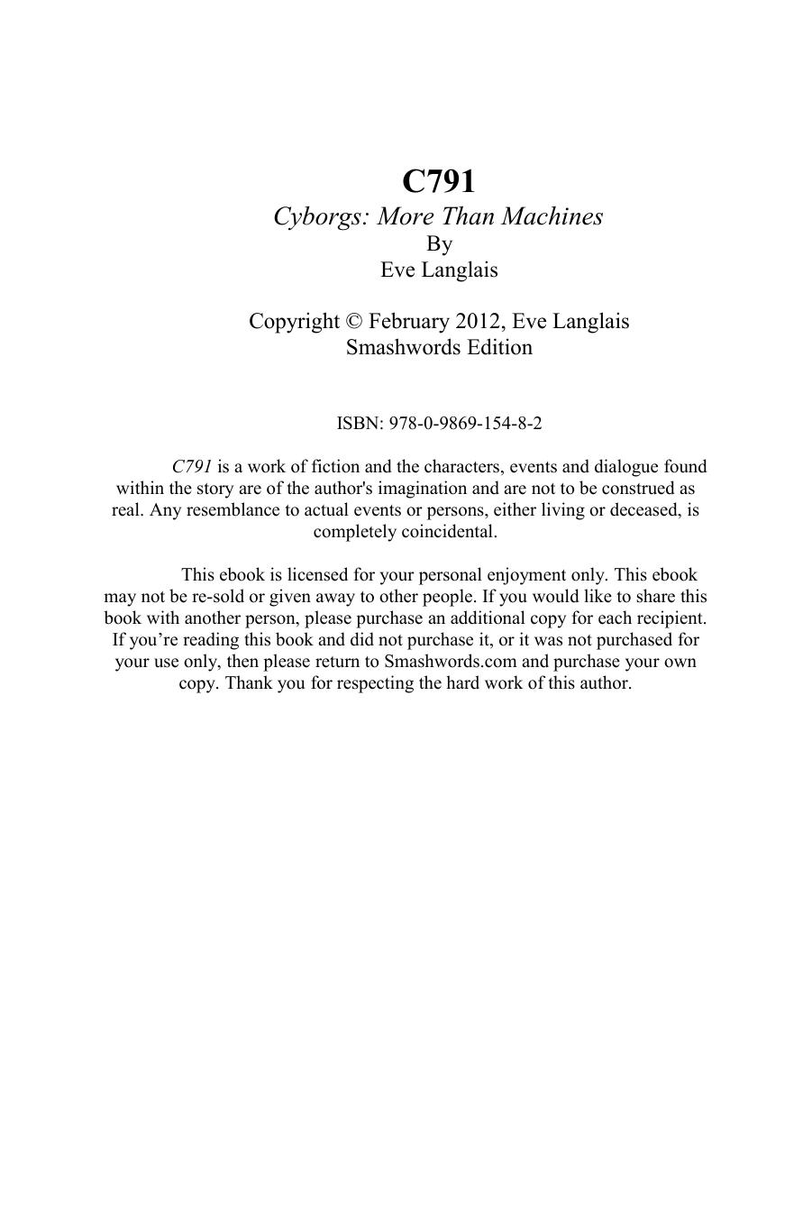 C791 (Cyborg: More Than Machines) by Eve Langlais