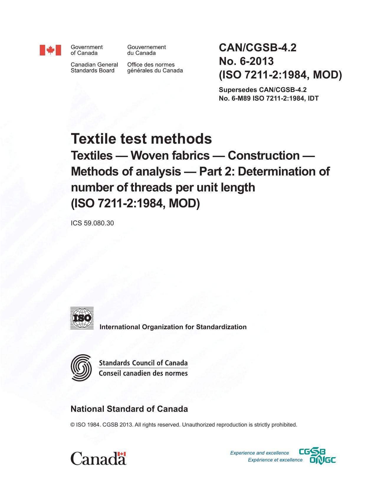 CAN CGSB 4.2 No. 6-2013 by Unknown
