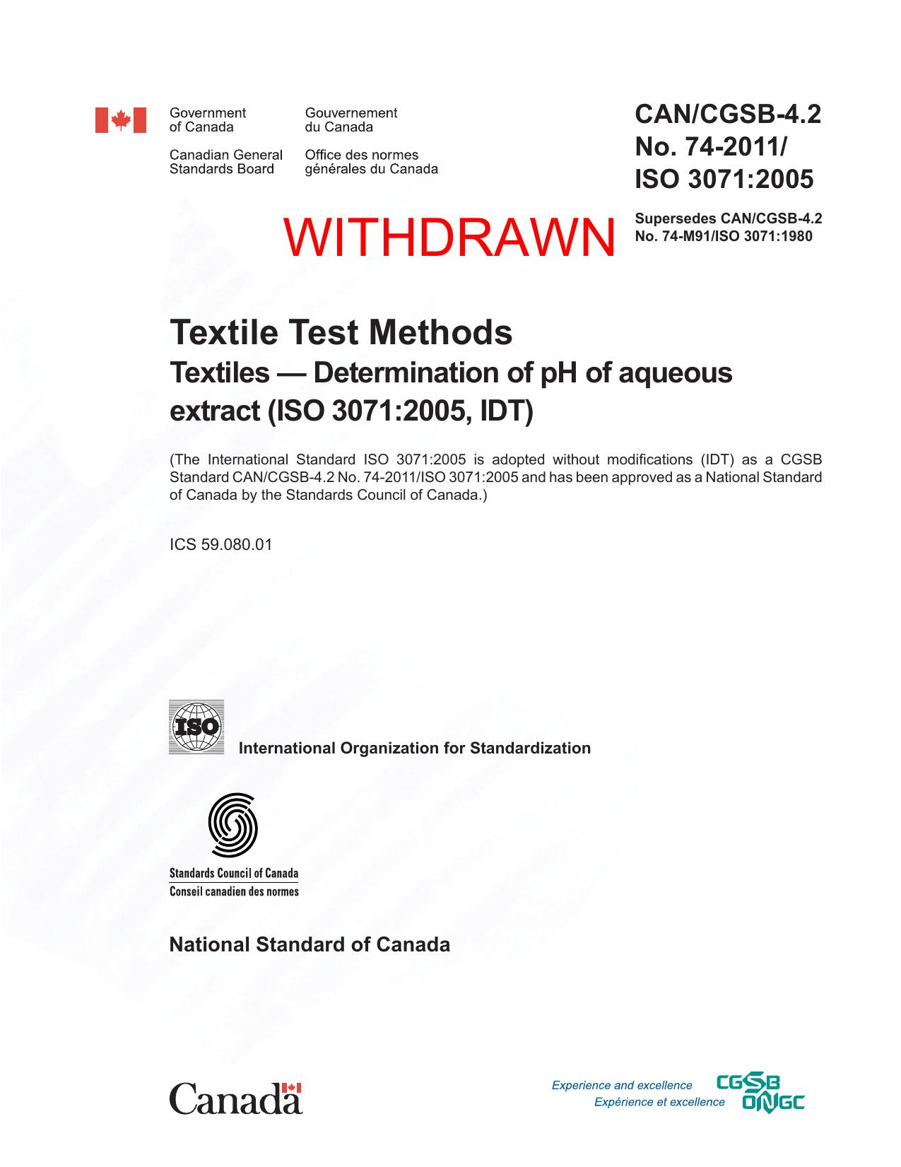 CAN CGSB 4.2 No. 74-2011 by Unknown