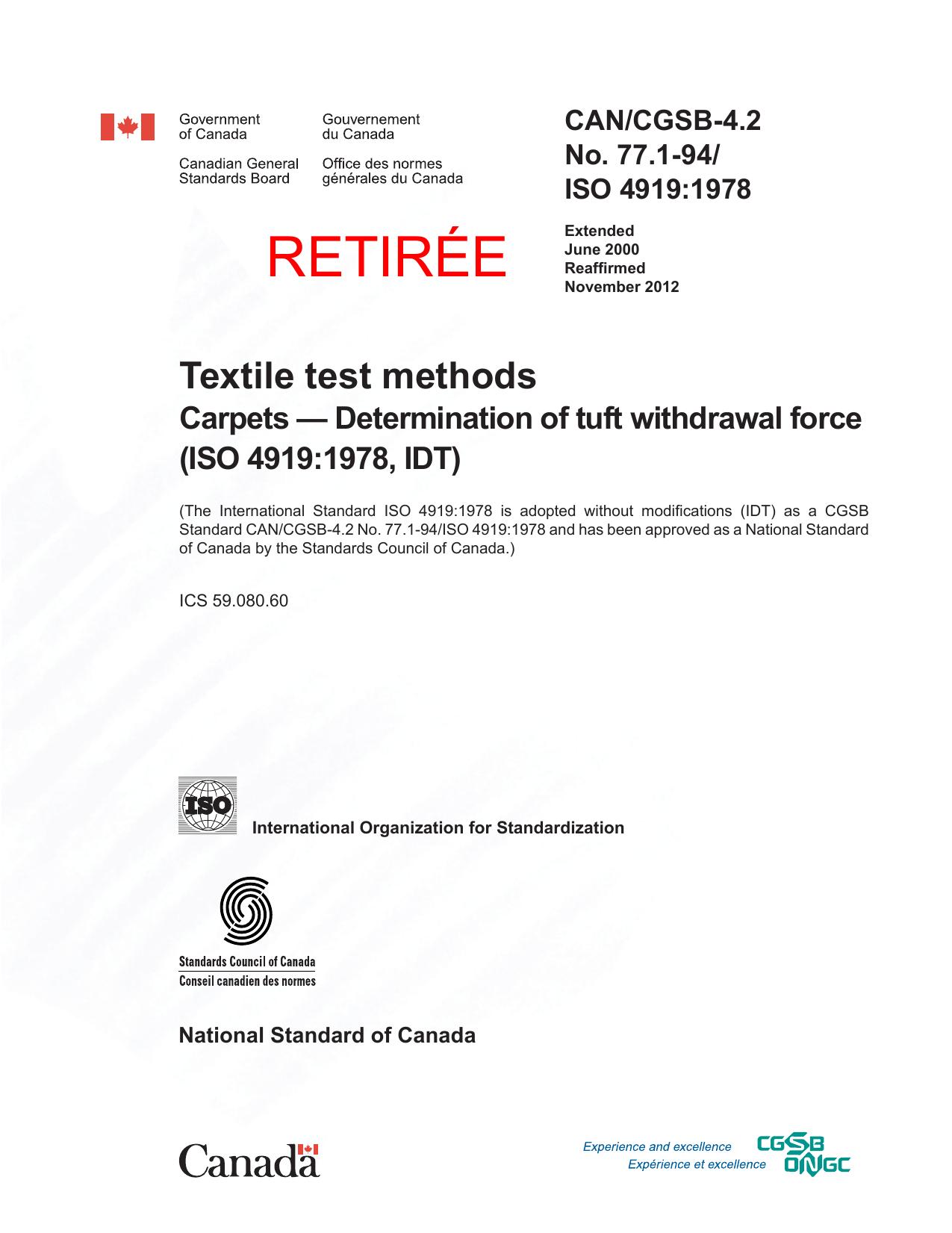 CAN CGSB 4.2 No. 77.1-94 (2012) by Unknown
