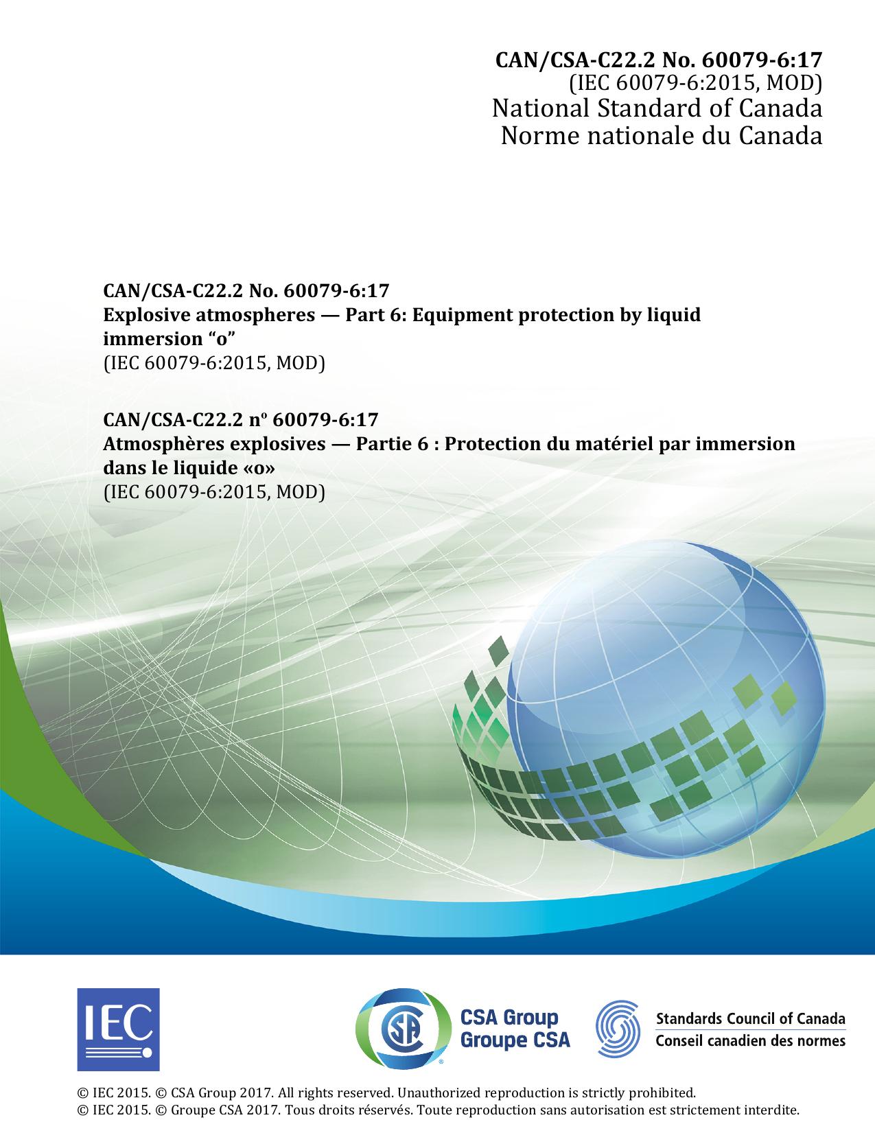 CAN CSA C22.2 No. 60079-6-17 by IEC