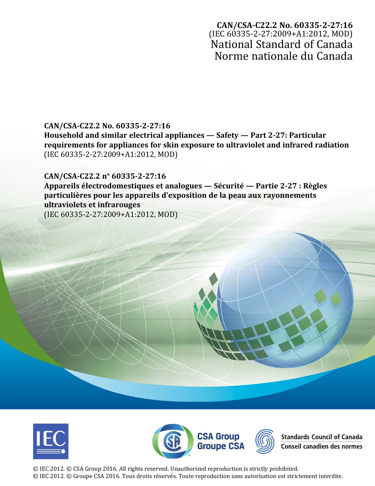 CAN CSA C22.2 No. 60335-2-27-16 by IEC