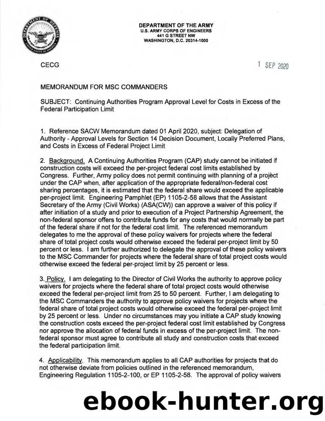 CAP Approval Level for Costs in Excess of the by Unknown