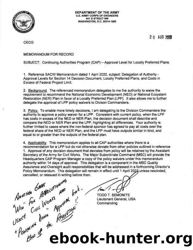 CAP Approval Level for Locally Preferred Plans. by Unknown