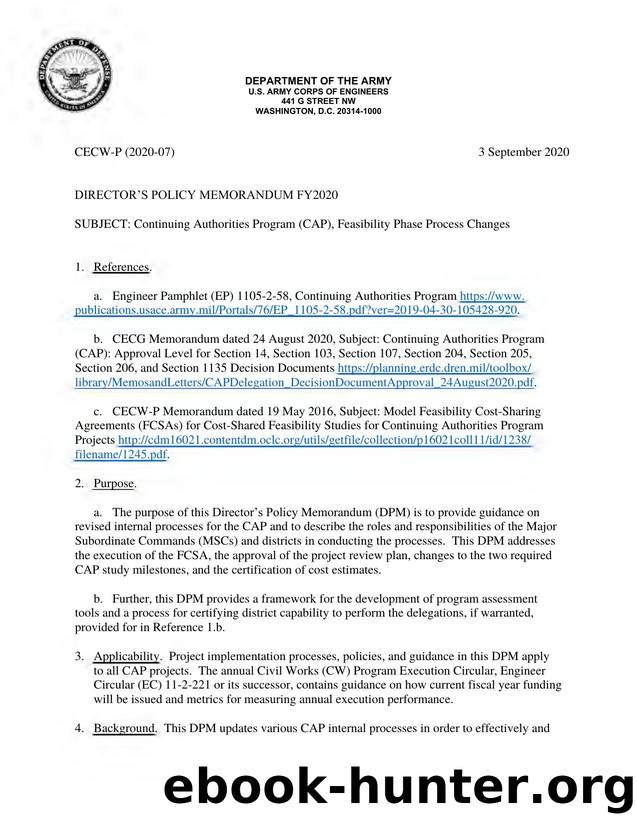 CAP Feasibility Phase Process Changes by Unknown